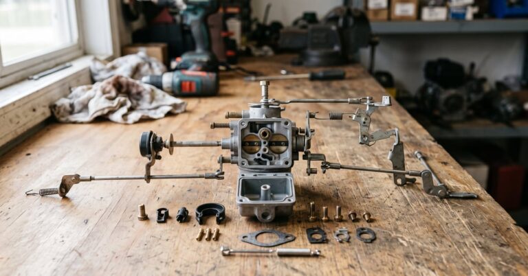 Vue éclatée et schéma de tringlerie carburateur Briggs & Stratton