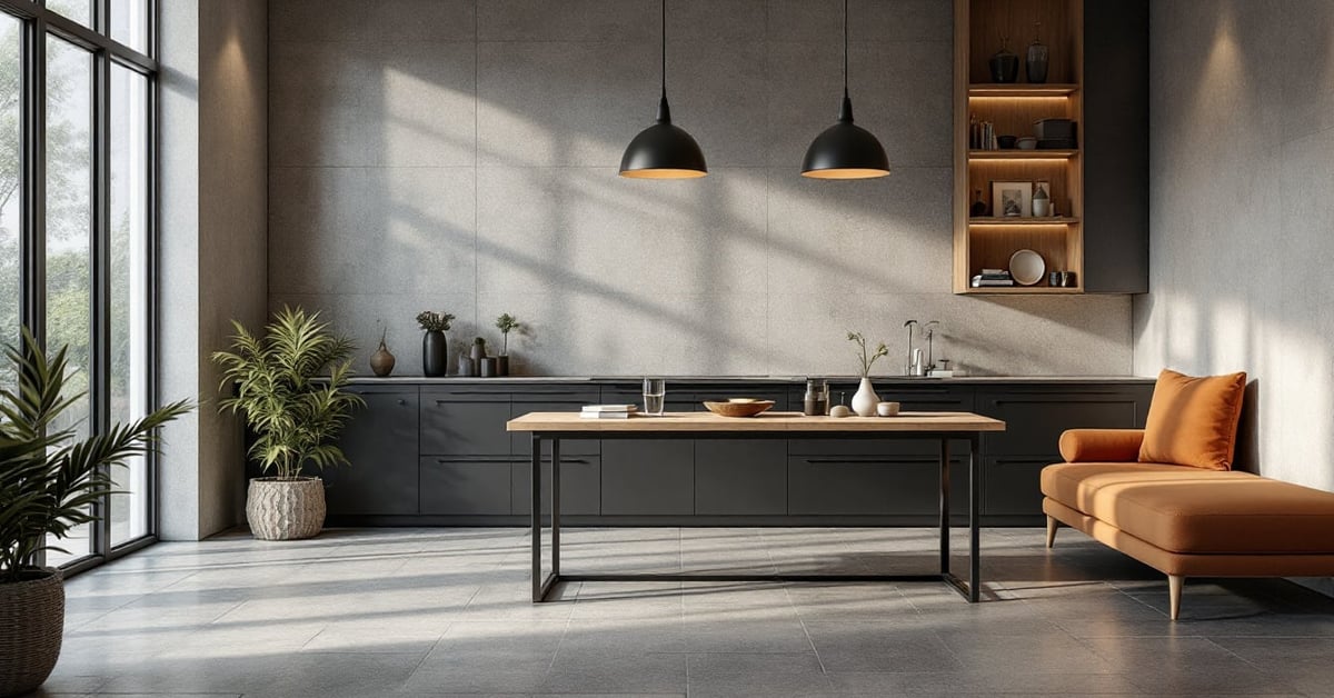 Carrelages moins chers exposés dans un showroom moderne avec des dalles variées et abordables
